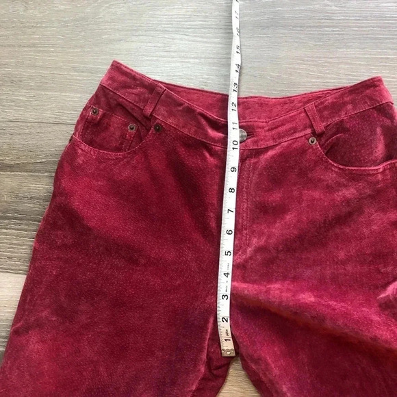 Chadwick’s Burgundy Genuine Leather Pants Size 6P - Picture 5 of 11